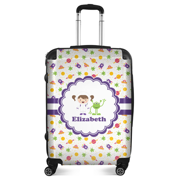 Custom Girls Space Themed Suitcase - 24" Medium - Checked (Personalized)
