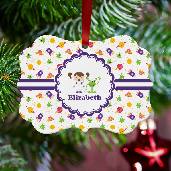 Girls Space Themed Metal Benilux Ornament - Lifestyle