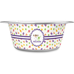 Girls Space Themed Stainless Steel Dog Bowl - Medium (Personalized)