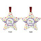 Girls Space Themed Metal Star Ornament - Front and Back