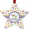 Girls Space Themed Metal Star Ornament - Front