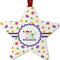 Girls Space Themed Metal Star Ornament - Double Sided w/ Name or Text