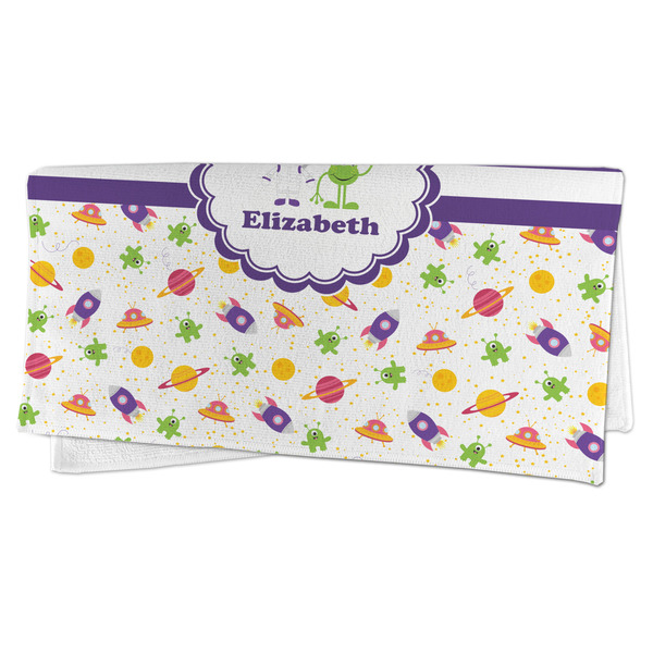 Girls Space Themed Microfiber Dish Rag - FOLDED (half)