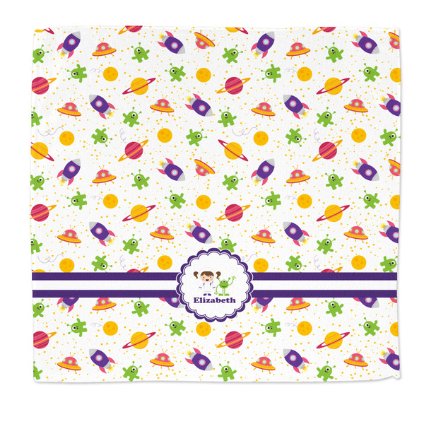 Custom Girls Space Themed Microfiber Dish Rag (Personalized)