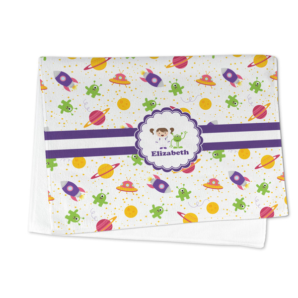 Girls Space Themed Microfiber Dish Towel - FOLDED HALF