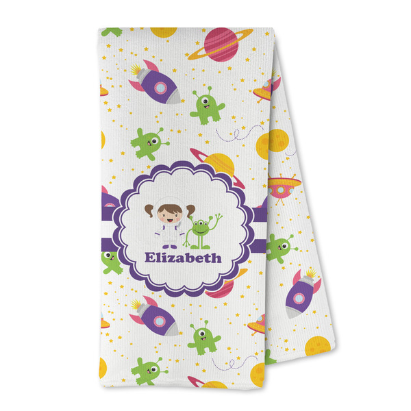 Custom Girls Space Themed Kitchen Towel - Microfiber (Personalized)