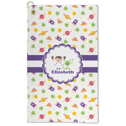 Girls Space Themed Microfiber Golf Towel - Large (Personalized)