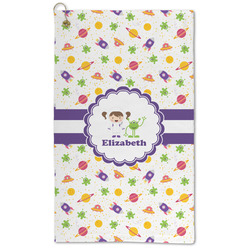 Girls Space Themed Microfiber Golf Towel (Personalized)