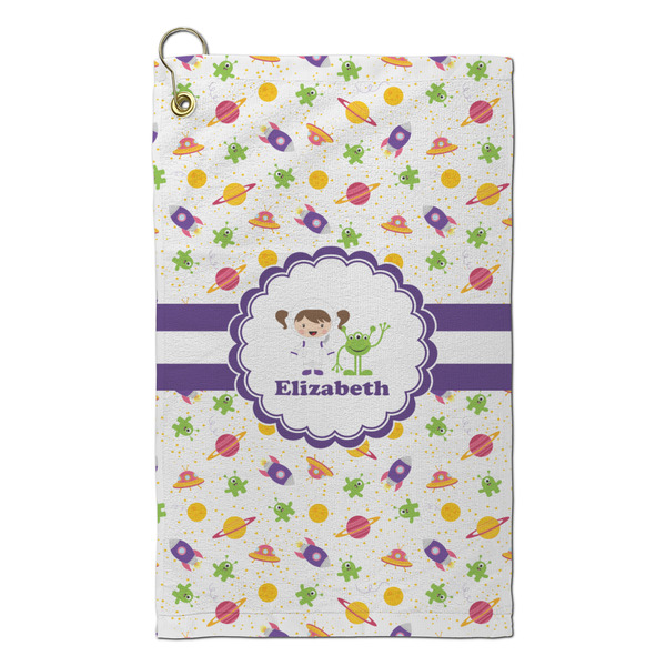 Custom Girls Space Themed Microfiber Golf Towel - Small (Personalized)
