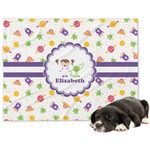 Girls Space Themed Dog Blanket - Regular (Personalized)