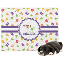 Girls Space Themed Dog Blanket (Personalized)