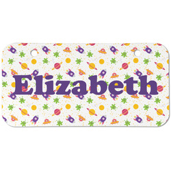 Girls Space Themed Mini/Bicycle License Plate (2 Holes) (Personalized)