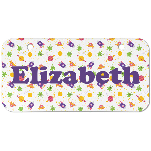 Custom Girls Space Themed Mini/Bicycle License Plate (2 Holes) (Personalized)