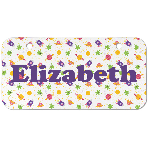 Girls Space Themed Mini Bicycle License Plate - Two Holes