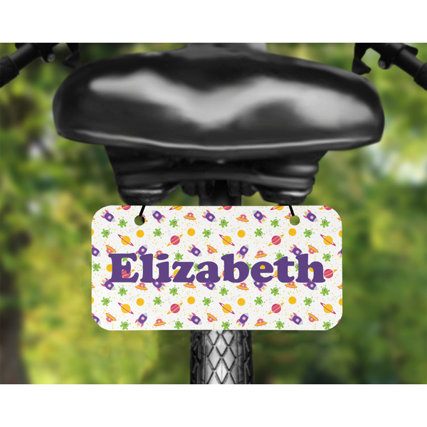 Girls Space Themed Mini License Plate on Bicycle - LIFESTYLE Two holes