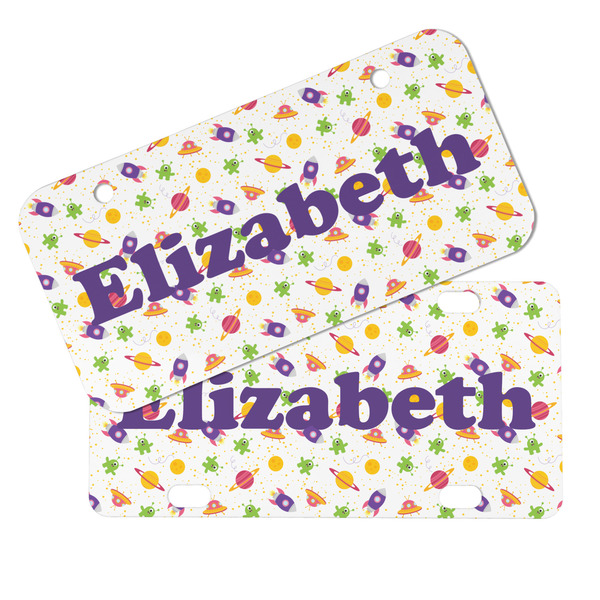 Girls Space Themed Mini License Plates - MAIN (4 and 2 Holes)