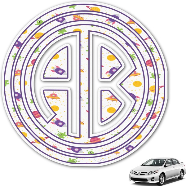 Custom Girls Space Themed Monogram Car Decal (Personalized)