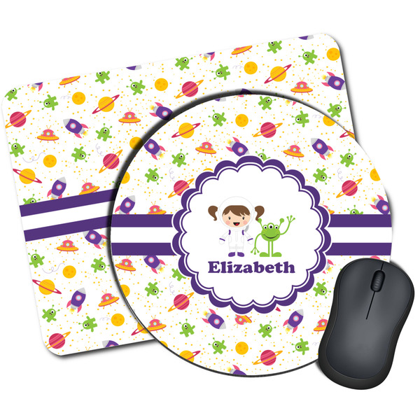 Custom Girls Space Themed Mouse Pad (Personalized)