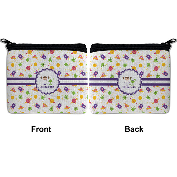 Girls Space Themed Neoprene Coin Purse - Front & Back (APPROVAL)