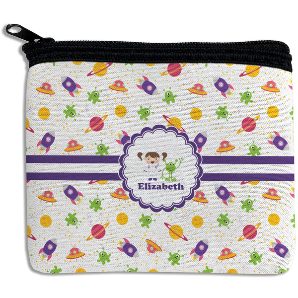 Custom Girls Space Themed Rectangular Coin Purse (Personalized)
