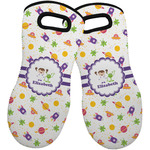 Girls Space Themed Neoprene Oven Mitts - Set of 2 w/ Name or Text