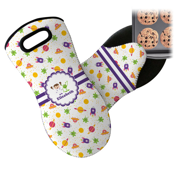 Girls Space Themed Neoprene Oven Mitt