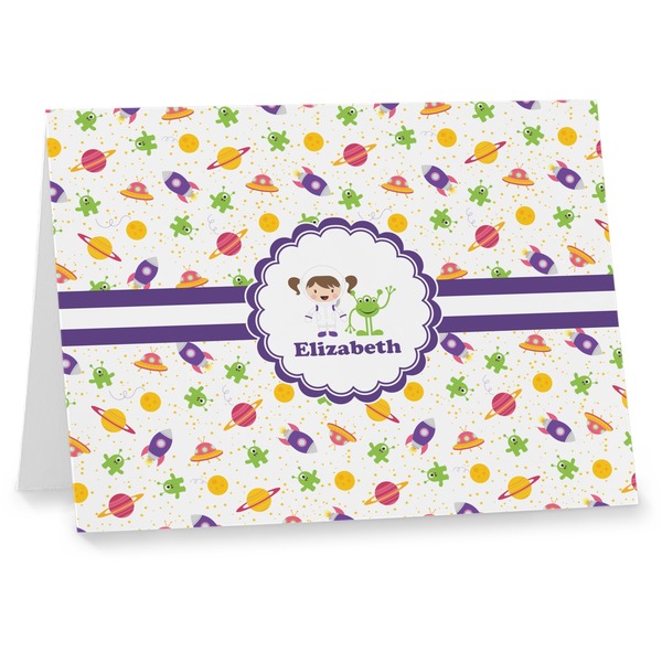 Custom Girls Space Themed Note cards (Personalized)