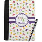 Girls Space Themed Notebook Padfolio - Large w/ Name or Text