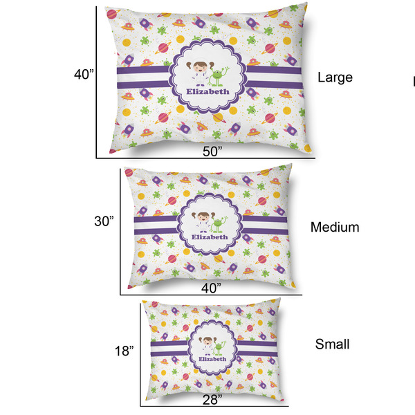 Girls Space Themed Outdoor Dog Beds - SIZE CHART