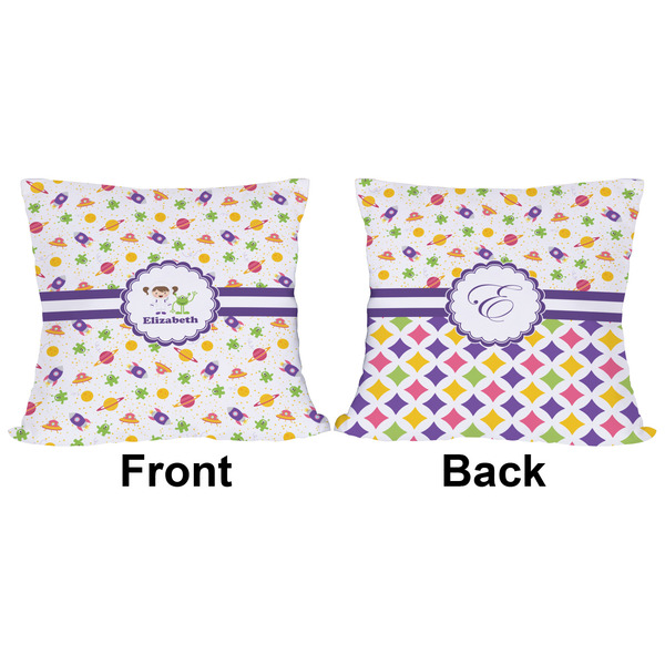 Girls Space Themed Outdoor Pillow - 16x16