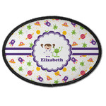 Girls Space Themed Iron On Oval Patch w/ Name or Text