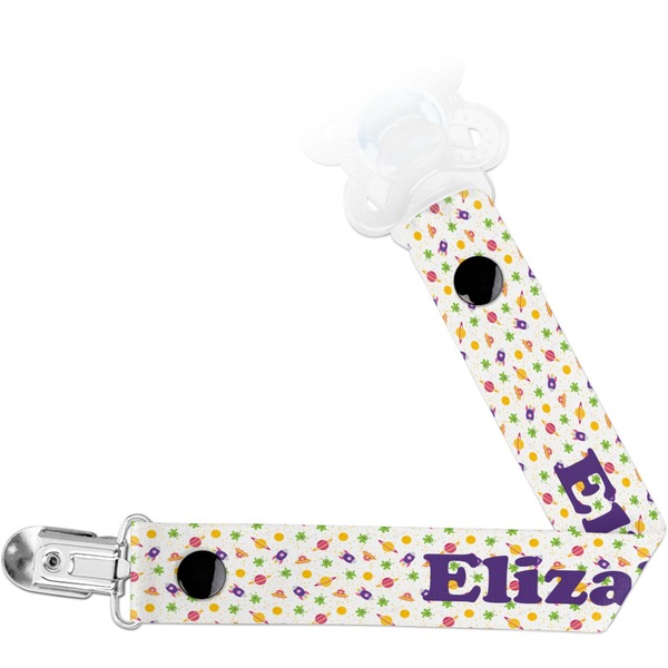 Custom Girls Space Themed Pacifier Clip (Personalized)