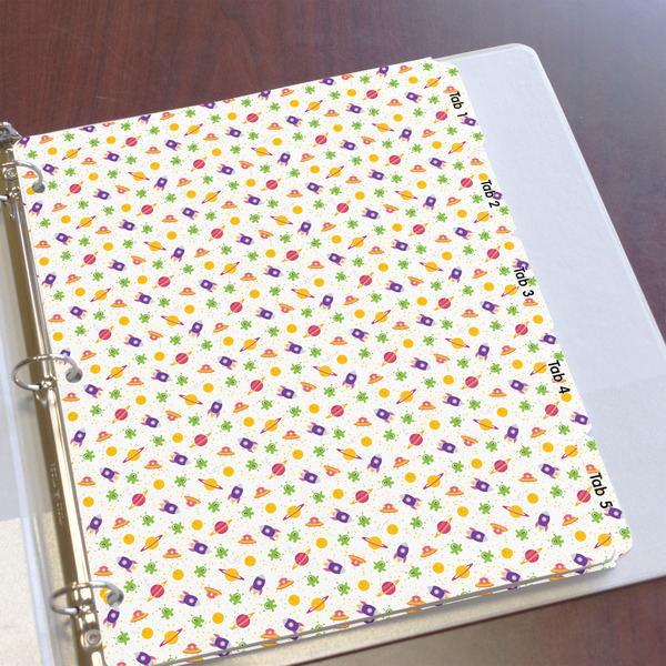 Girls Space Themed Page Dividers - Set of 5 - In Context