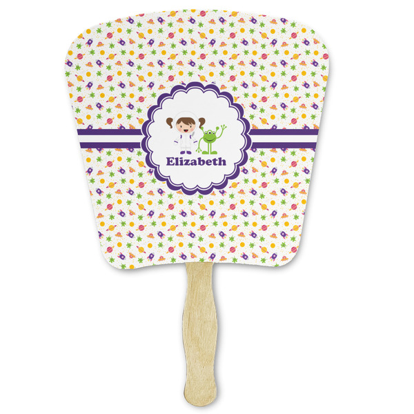 Custom Girls Space Themed Paper Fan (Personalized)