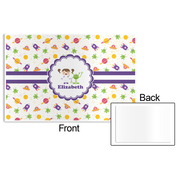 Girls Space Themed Disposable Paper Placemat - Front & Back