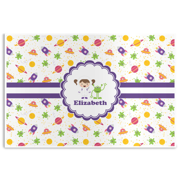 Custom Girls Space Themed Disposable Paper Placemats (Personalized)
