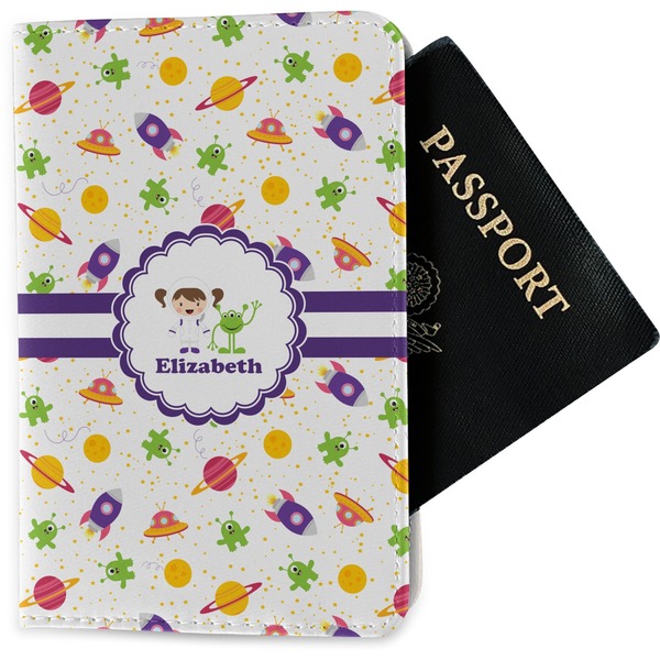 Custom Girls Space Themed Passport Holder - Fabric (Personalized)