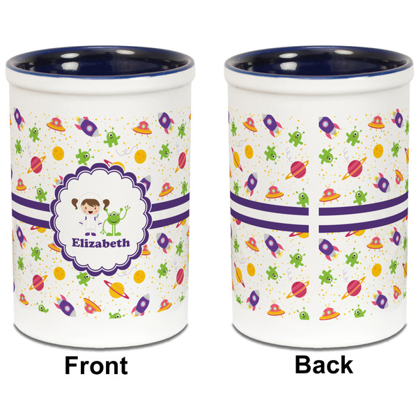 Girls Space Themed Pencil Holder - Blue - approval