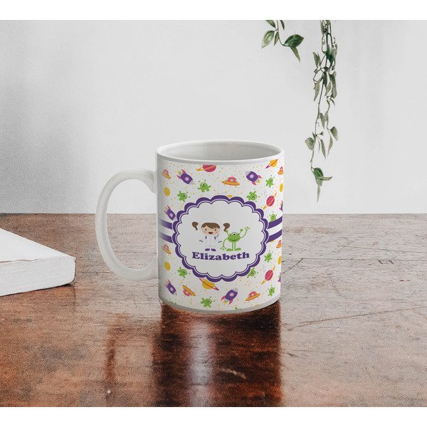 Girls Space Themed Personalized Coffee Mug - Lifestyle