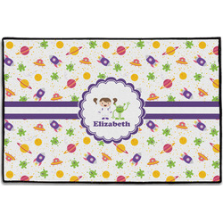 Girls Space Themed Door Mat - 36"x24" (Personalized)