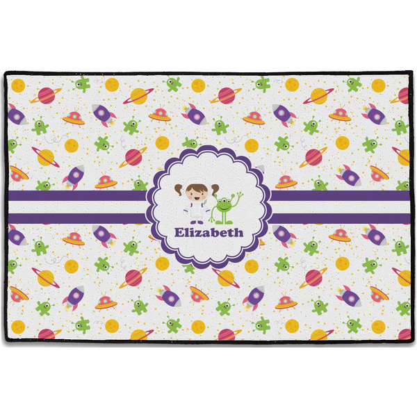 Girls Space Themed Personalized Door Mat - 36x24 (APPROVAL)