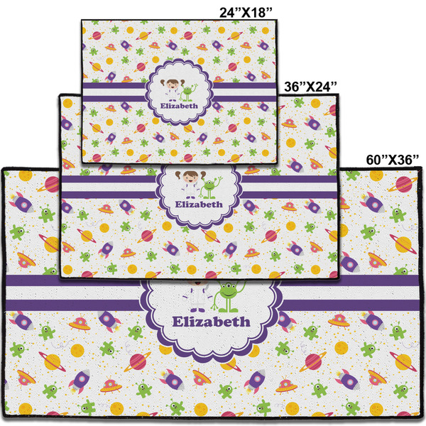 Girls Space Themed Personalized Door Mat - Group Parent IMF