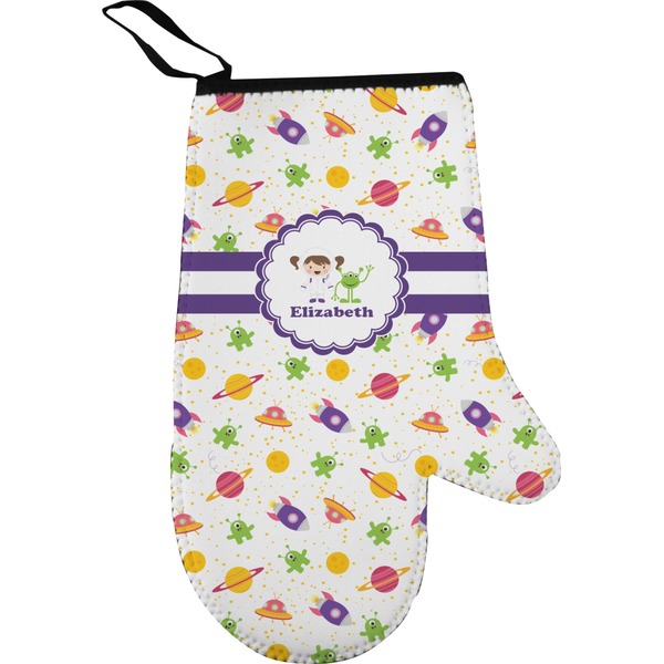 Custom Girls Space Themed Oven Mitt (Personalized)