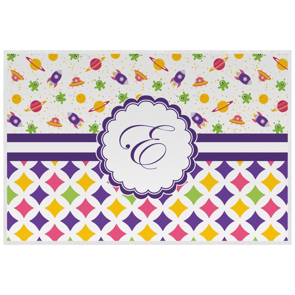 Girls Space Themed Personalized Placemat (Back)