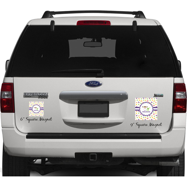 Girls Space Themed Personalized Square Car Magnets on Ford Explorer