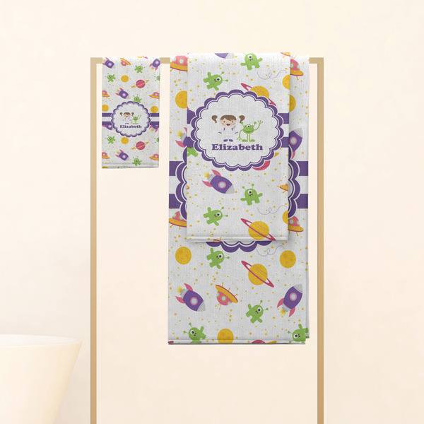 Girls Space Themed Personalized Towel Set
