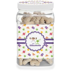 Girls Space Themed Dog Treat Jar (Personalized)