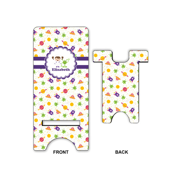 Girls Space Themed Phone Stand - Front & Back