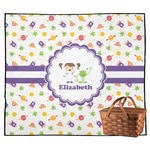 Girls Space Themed Outdoor Picnic Blanket (Personalized)