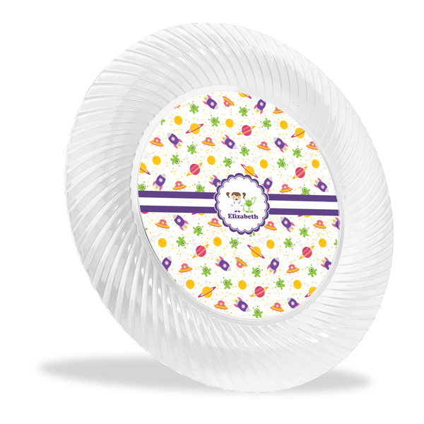 Custom Girls Space Themed Plastic Party Dinner Plates - 10" (Personalized)